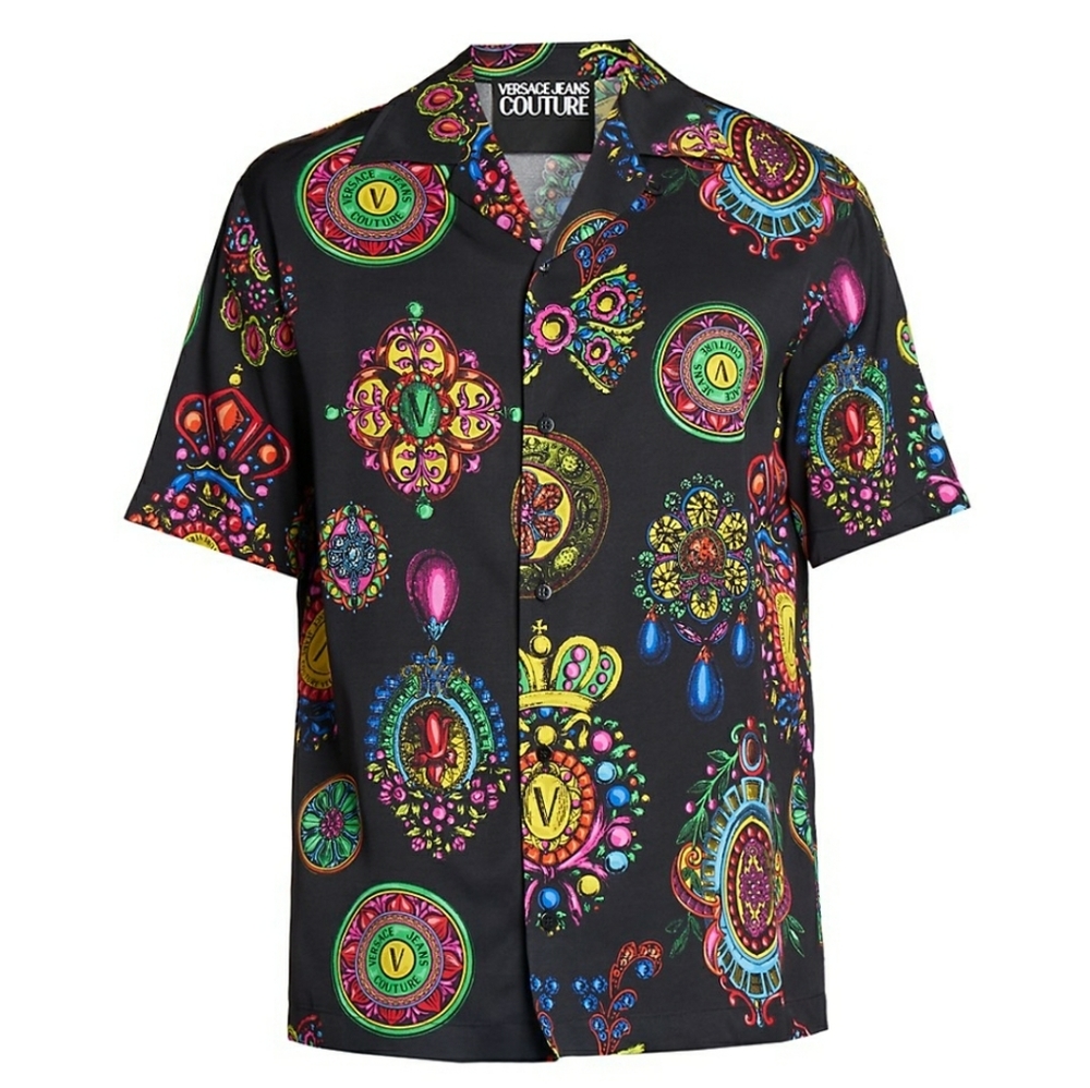 Versace Jeans Couture Regalia-Print Camp Shirt